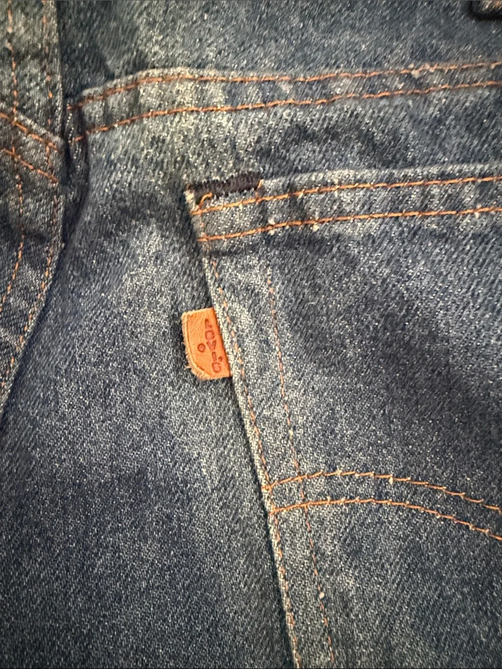 Vintage Levis 517 Jeans Mens 34x30 Blue Denim Boot Cut Orange Tab US Made 1980